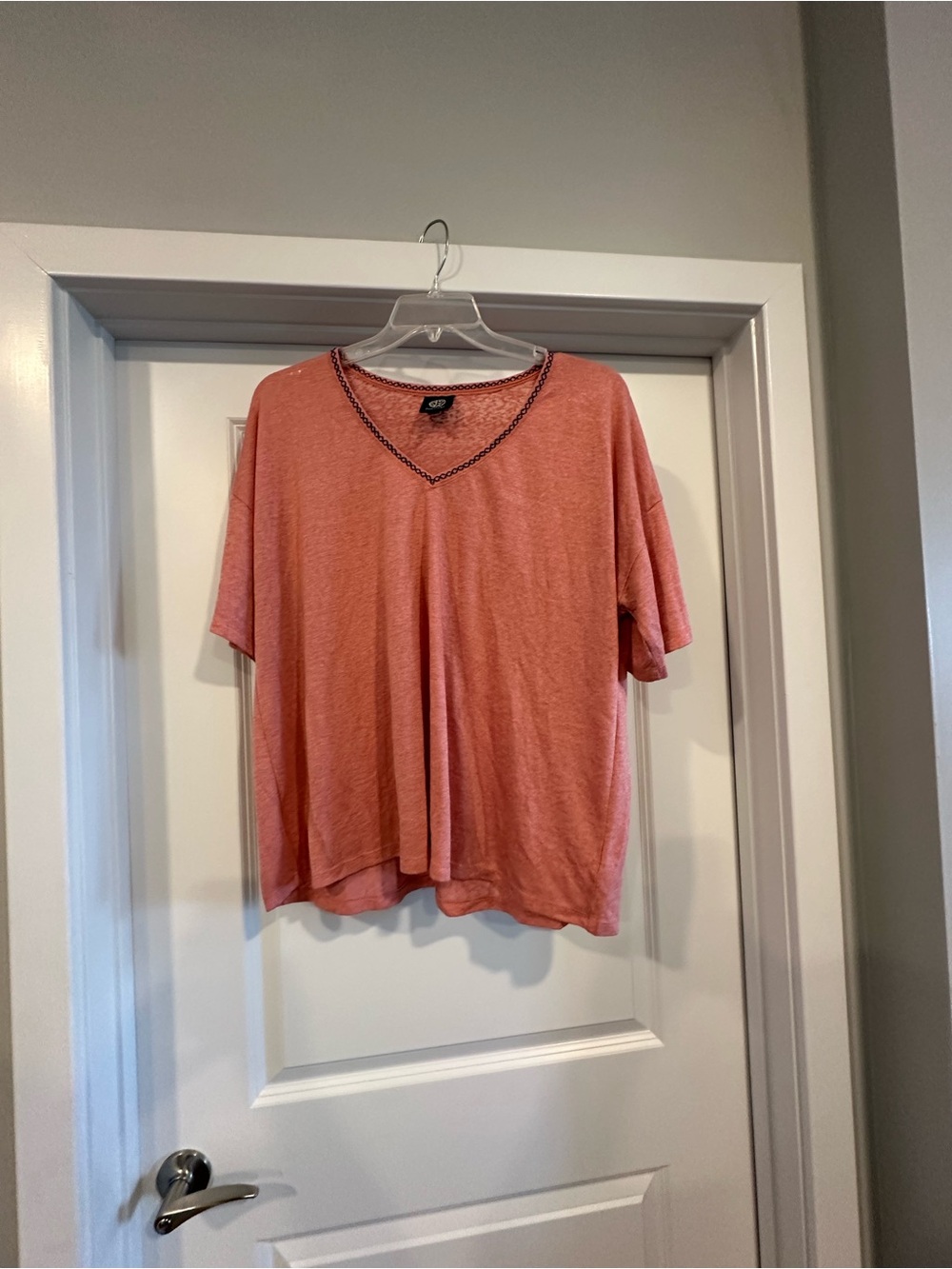 bobeau Dusty Rose Knit V-Neck Top